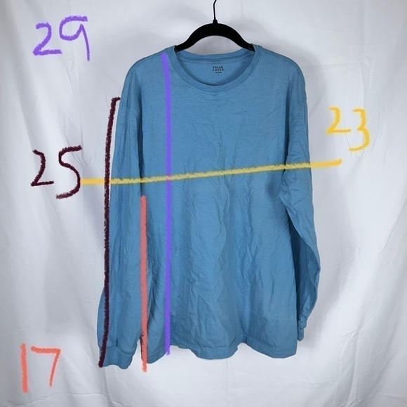 Falls Creek Shirt Long Sleeve Pull Over Crewneck Light Weight Layer Tee Shirt - Picture 4 of 8